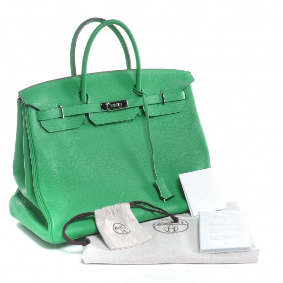 Hermes Taurillon Clemence Birkin 40 Menthe 11 of 12