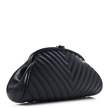 Chanel Lambskin Chevron Quilted Timeless Clutch So Black 3 of 11