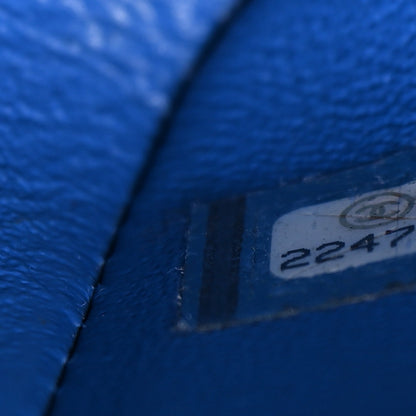 Chanel Caviar Chevron Quilted Jumbo Double Flap Blue 7 of 13