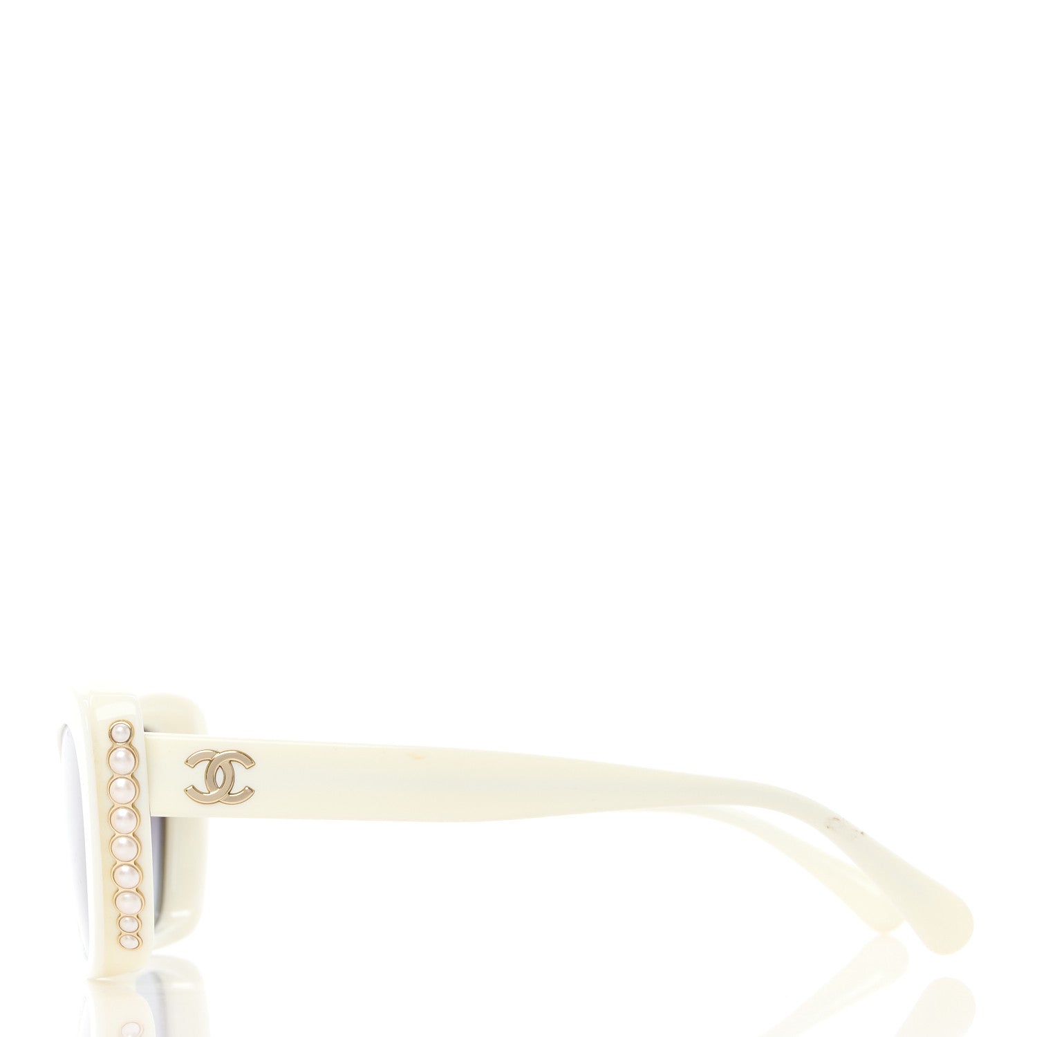 Chanel Acetate Pearl Cat Eye CC Sunglasses 5481-H White 3 of 8