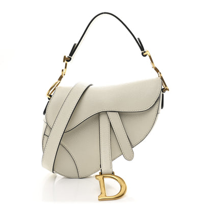 Christian Dior Grained Calfskin Mini Saddle Bag White 1 of 10