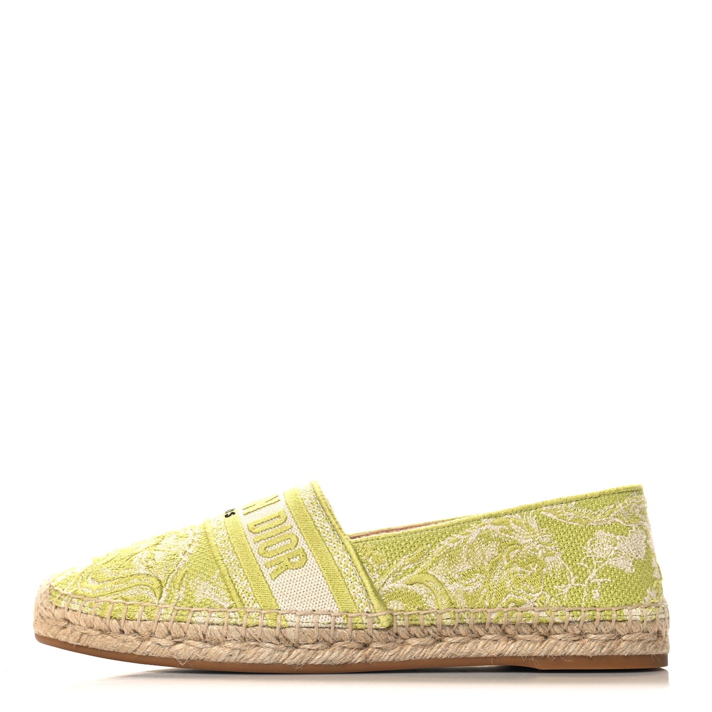 Embroidered Toile De Jouy Granville Espadrille 41 Off White Green
