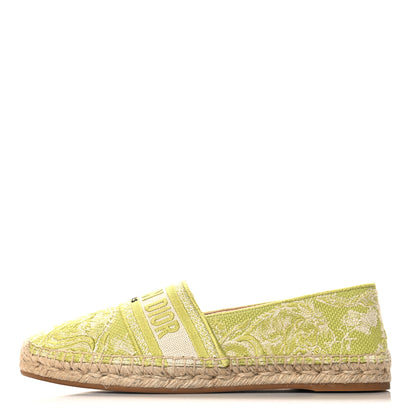 Christian Dior Embroidered Toile De Jouy Granville Espadrille 41 Off White Green 1 of 9