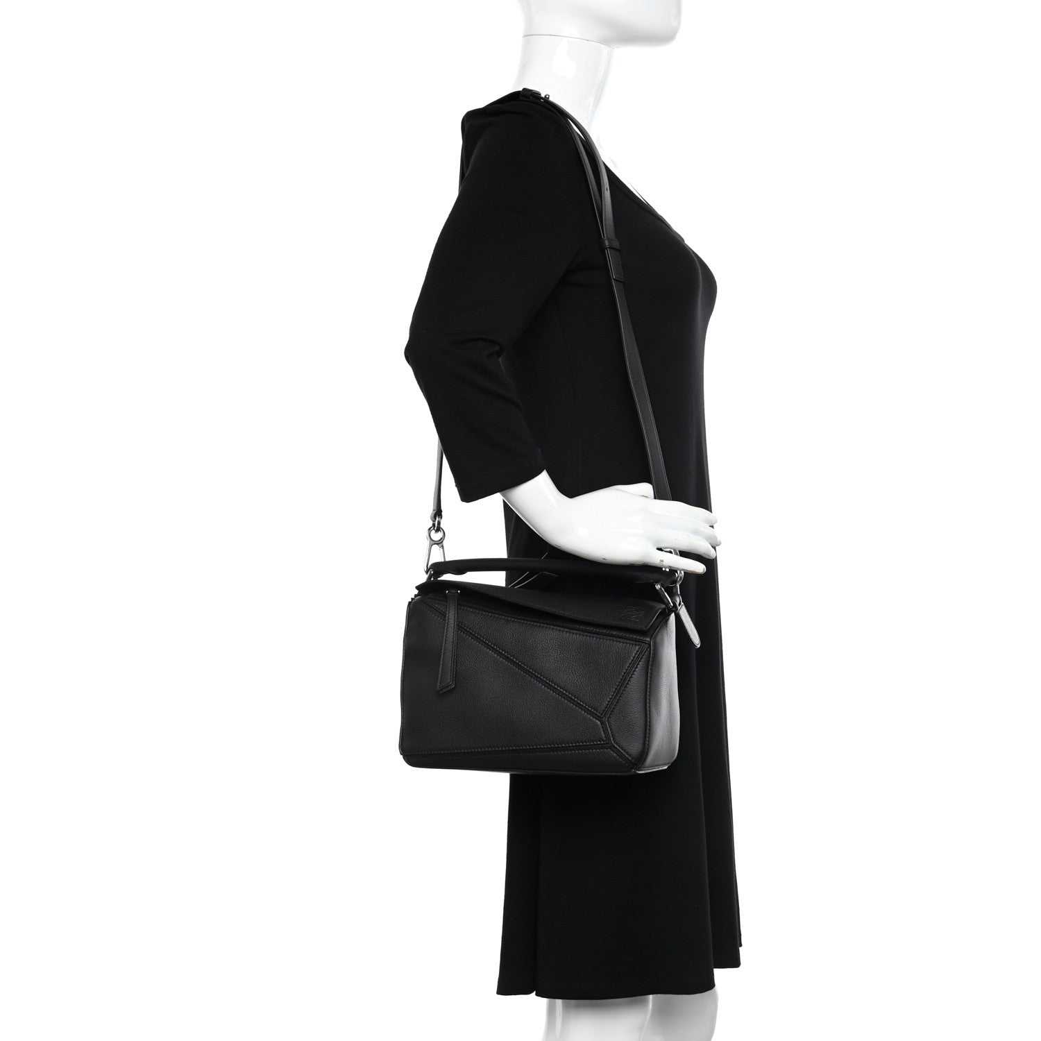 Loewe Calfskin Small Puzzle Bag Black 2 of 10