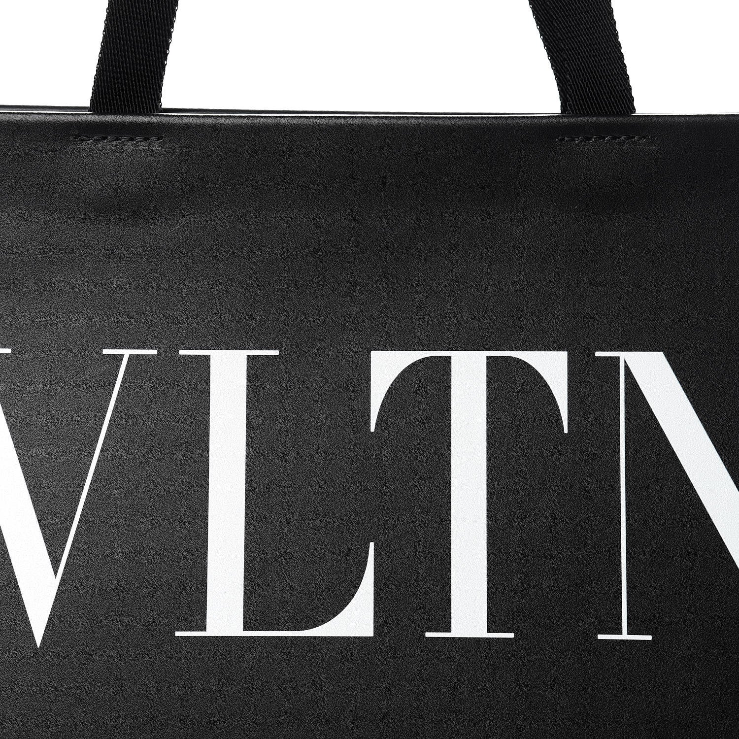 Valentino Garavani Printed Calfskin VLTN Tote Black 7 of 12