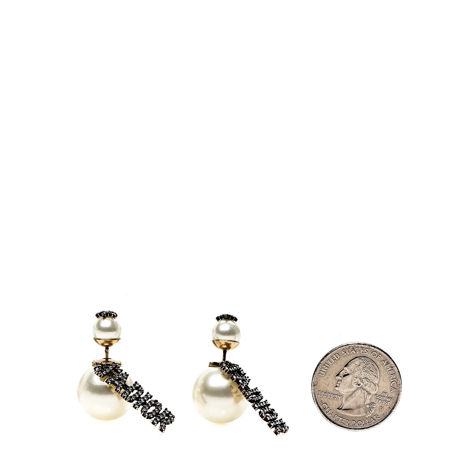 Christian Dior Pearl Crystal J'Adior Tribal Earrings Gold 3 of 6