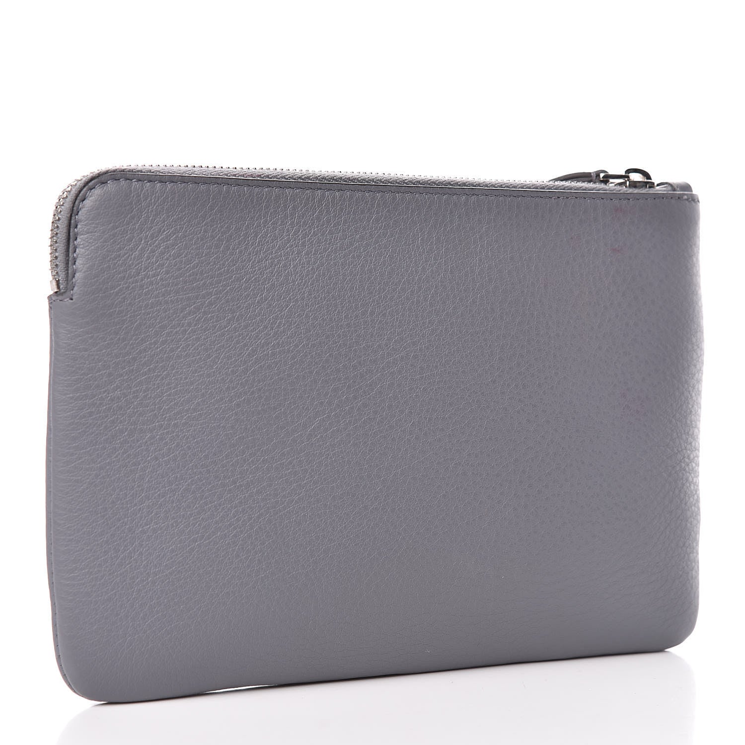 Balenciaga Calfskin Logo Medium Everyday Pouch Gris Perle Fonce White 3 of 9