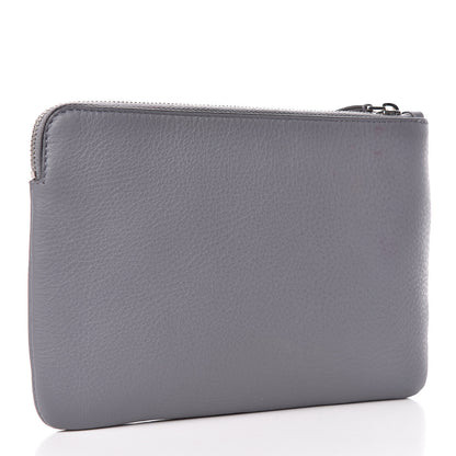 Balenciaga Calfskin Logo Medium Everyday Pouch Gris Perle Fonce White 3 of 9