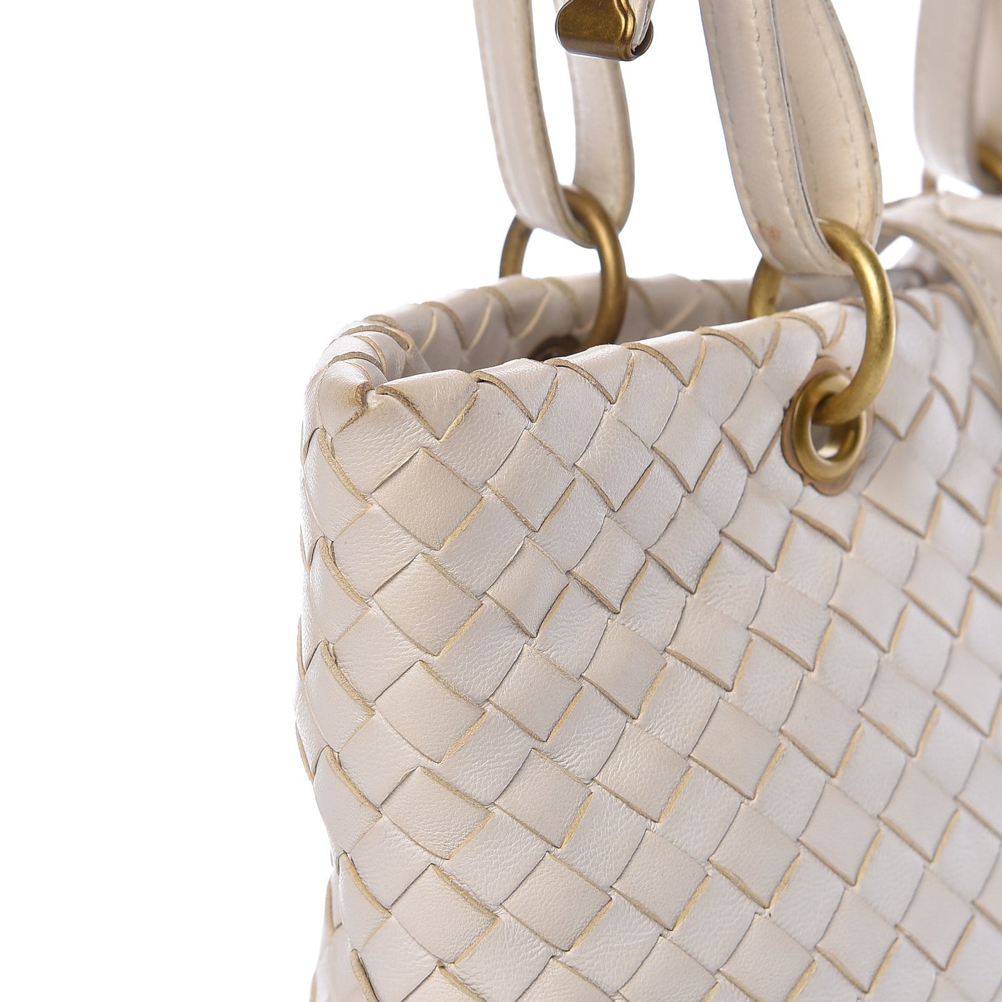 Nappa Intrecciato Small Capri Tote White