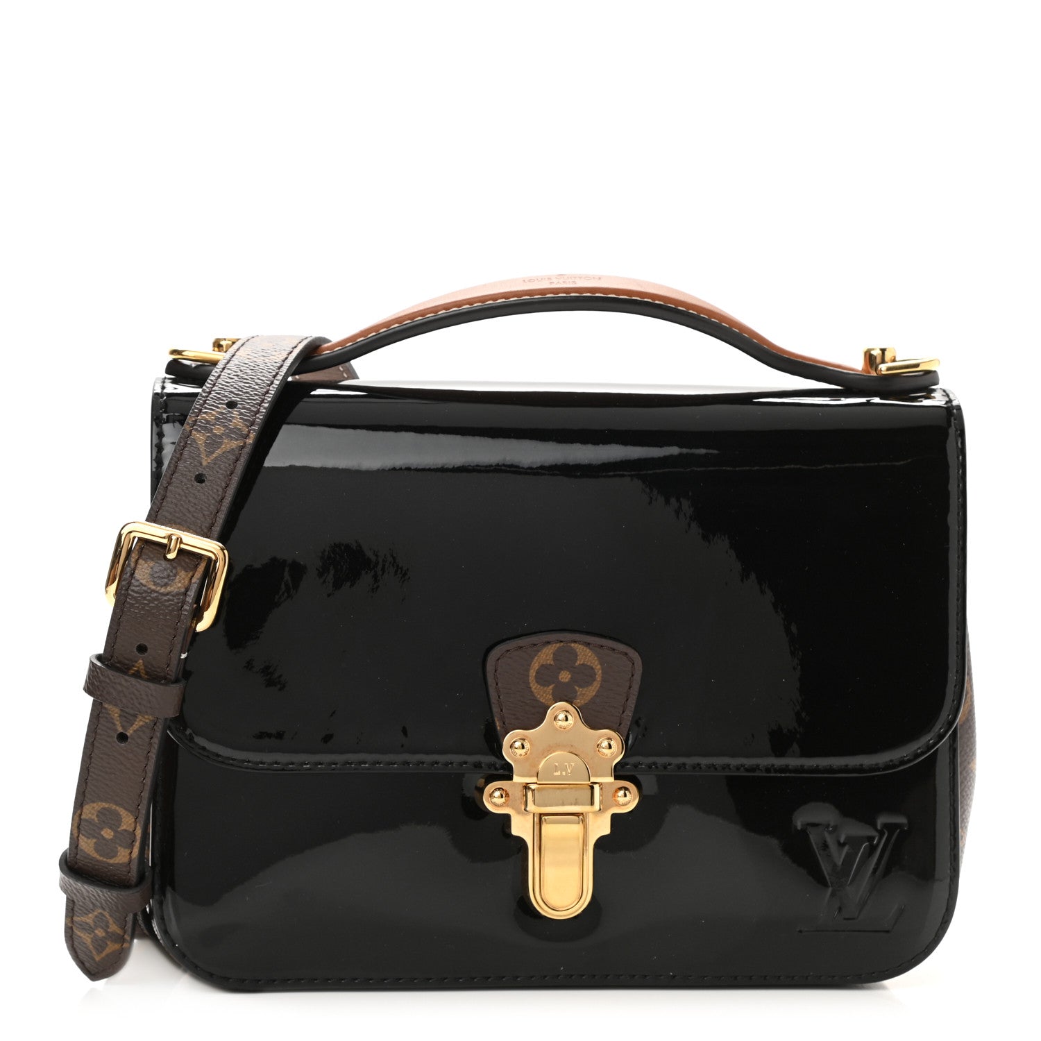 Louis Vuitton Patent Calfskin Monogram Cherrywood BB Black 1 of 7