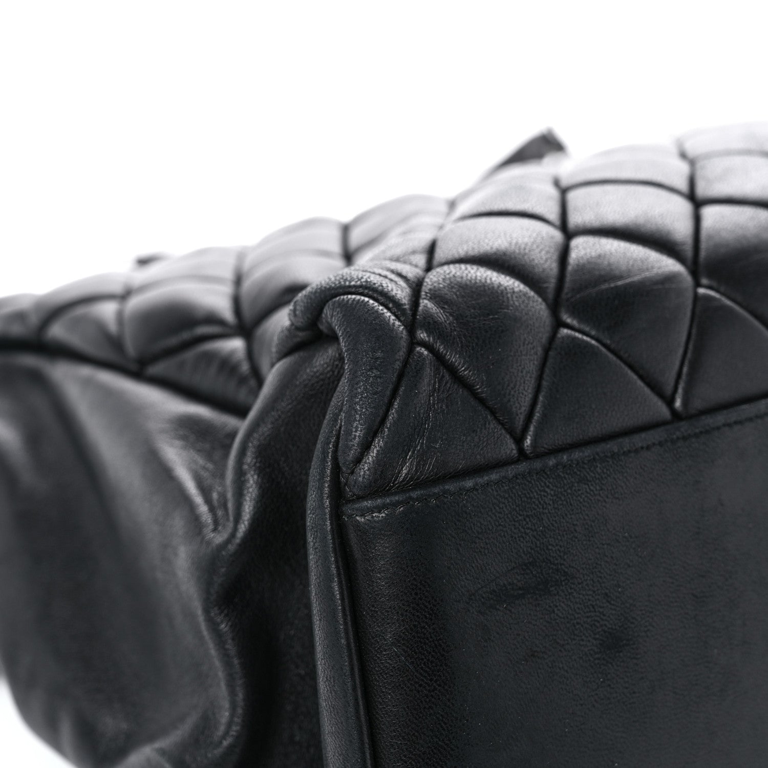 Chanel Lambskin Quilted Medium New Bubble North South Tote Black 10 of 16
