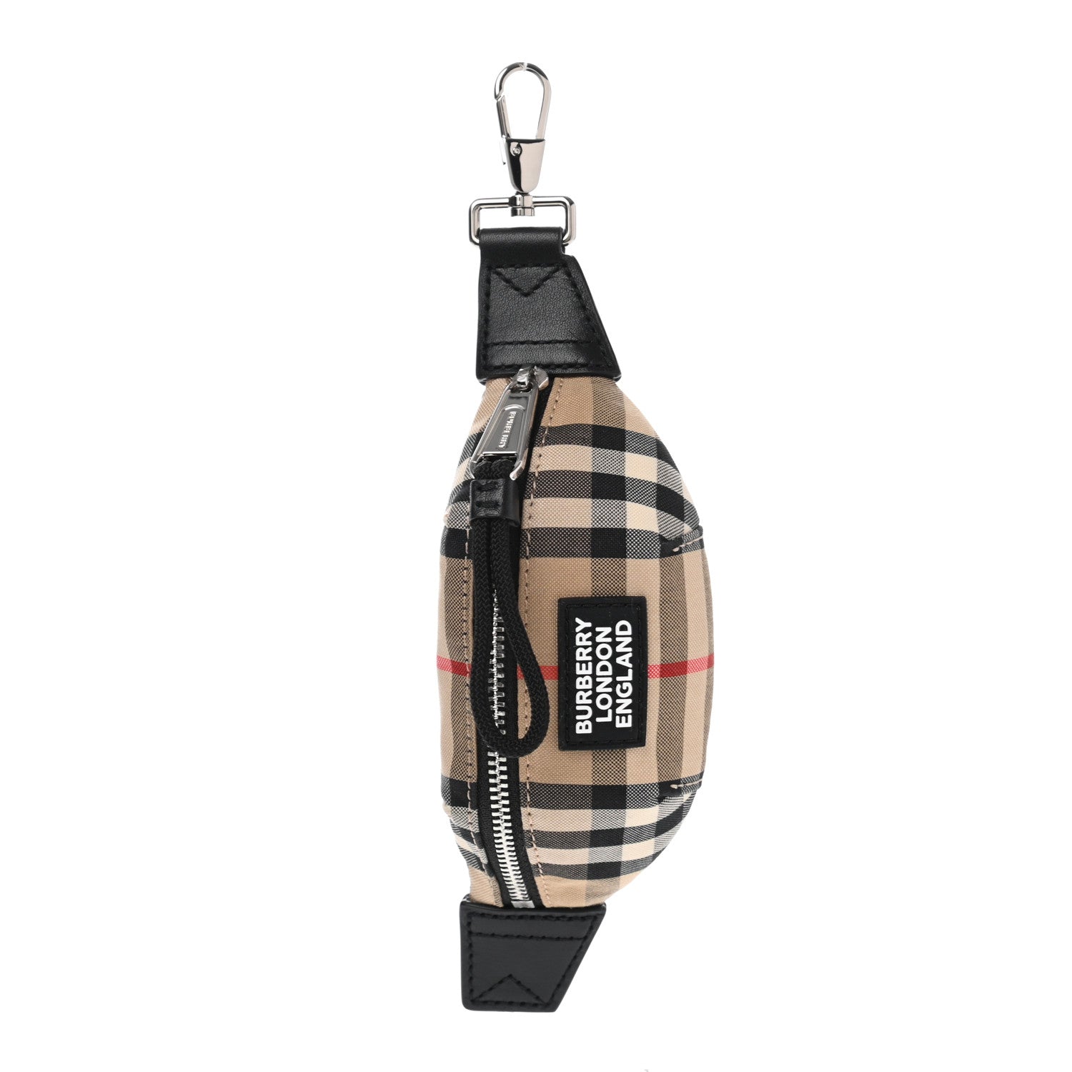 Burberry Cotton Vintage Check Sonny Bum Bag Keychain Charm Archive Beige 1 of 10