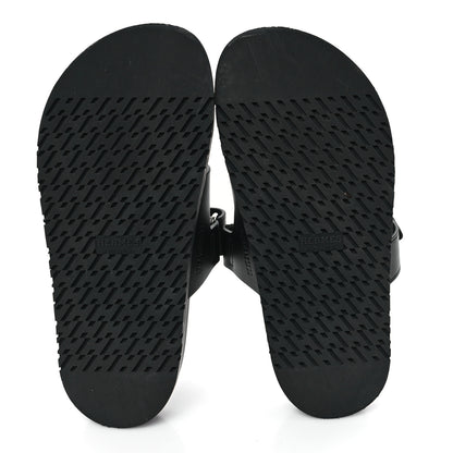 Hermes Calfskin Womens Chypre Sandals 36.5 Black 6 of 10