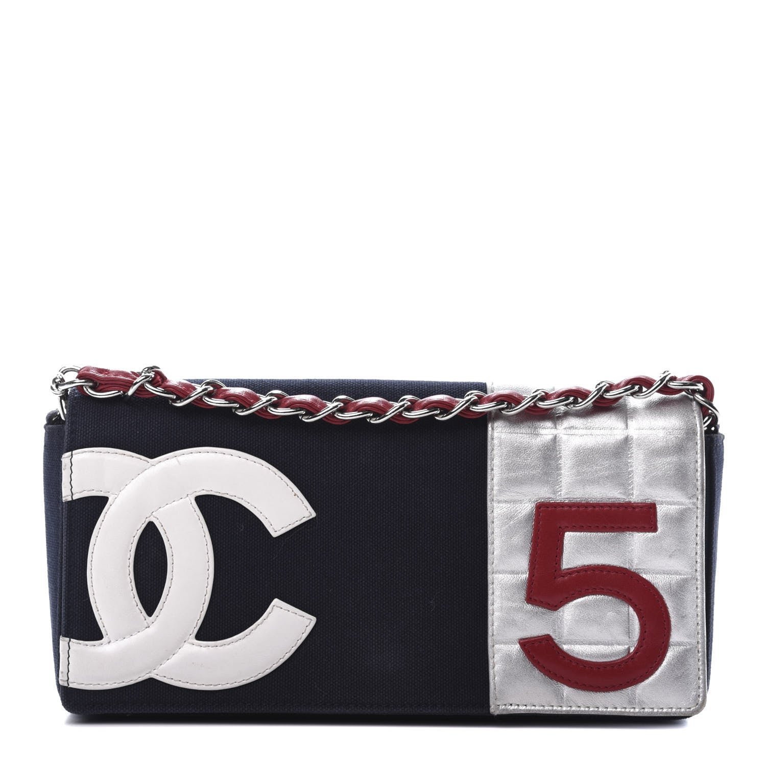 Chanel Metallic Lambskin Canvas CC N°5 Flap Black Silver 1 of 12