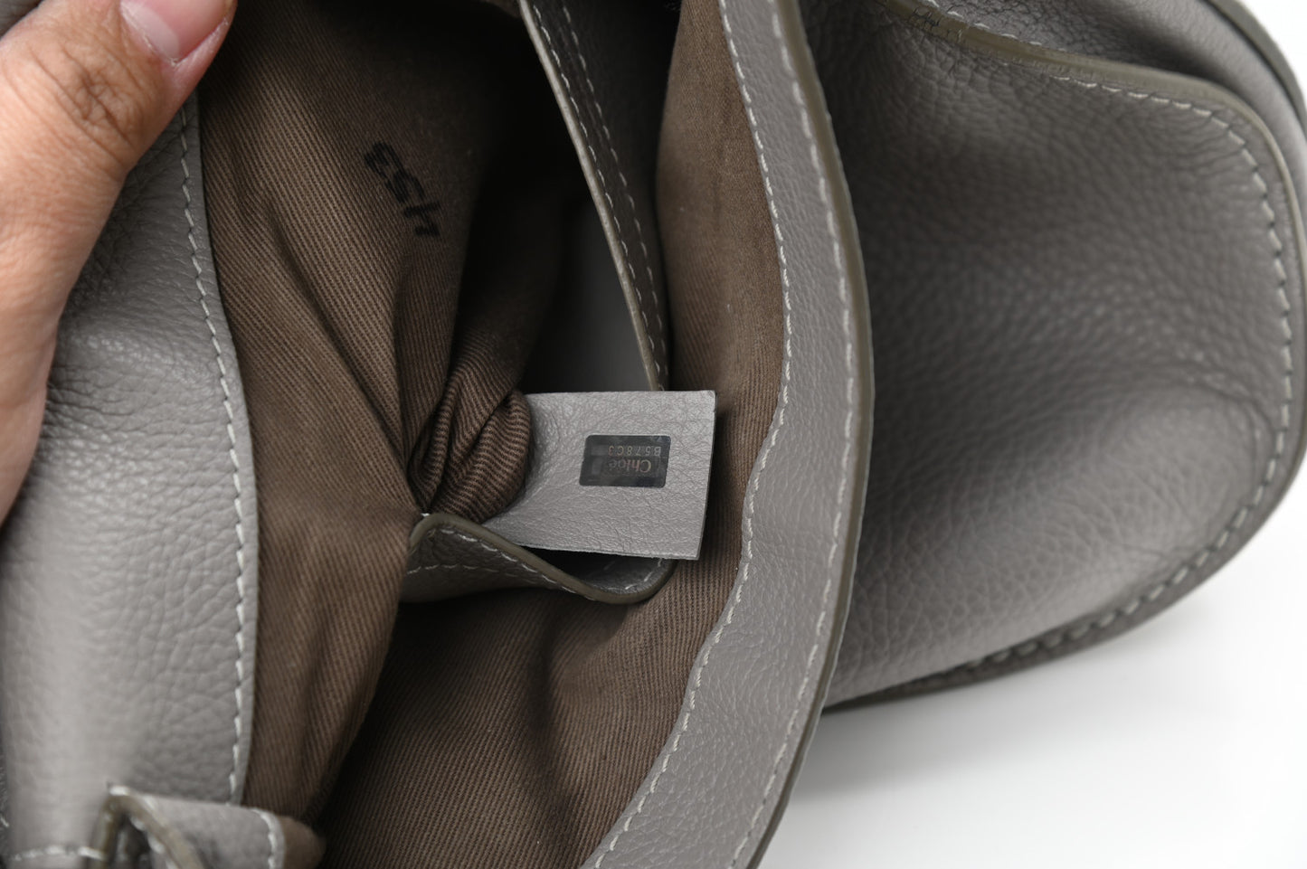 Calfskin Medium Marcie Round Crossbody Bag Cashmere Grey