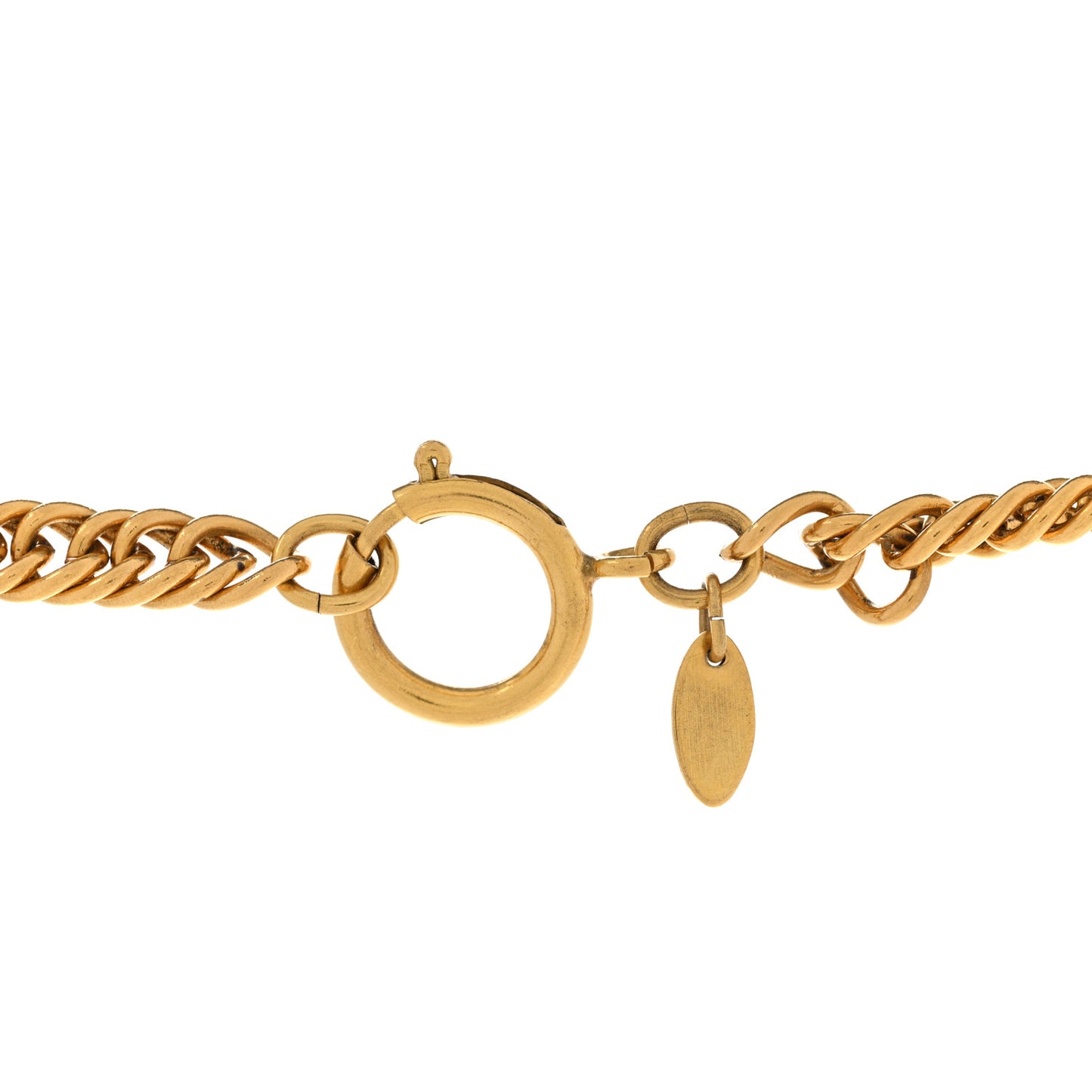 Metal CC Long Chain Station Necklace Gold