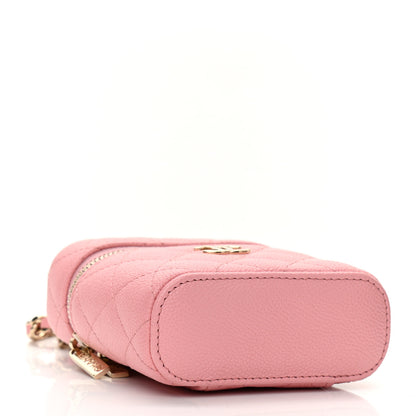 Chanel Caviar Quilted Small Handle With Care Vanity Case With Chain Pink 4 of 10