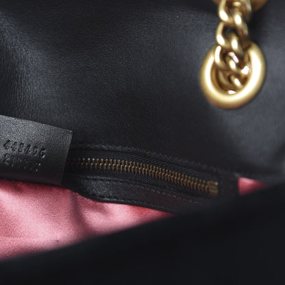 Gucci Velvet Matelasse Loved Embroidered Medium GG Marmont Shoulder Bag Black 9 of 10