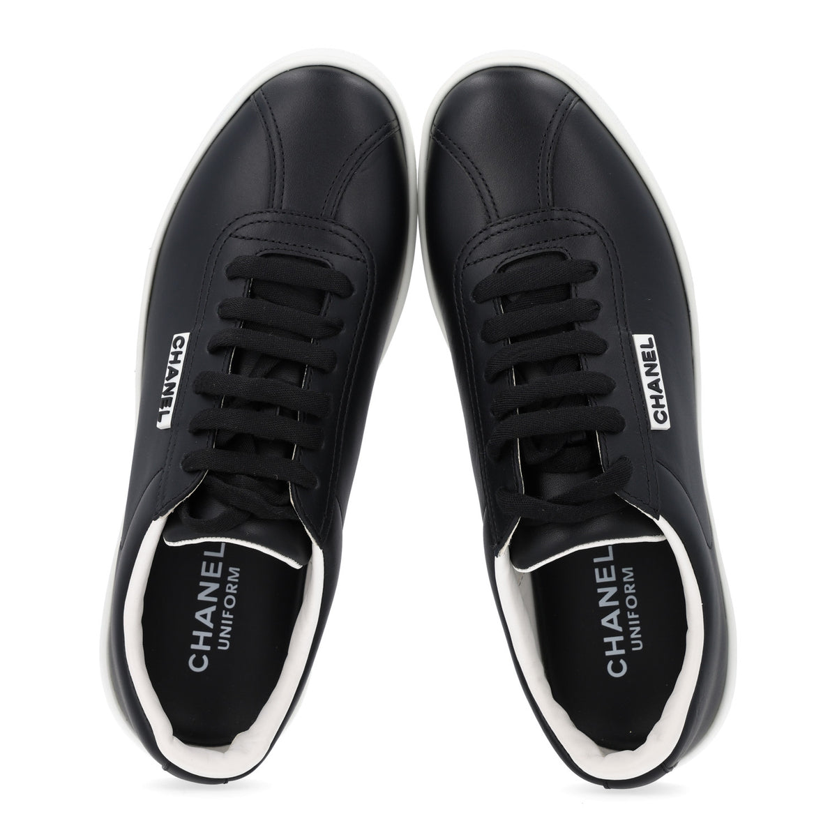 Calfskin CC Uniform Womens Sneakers 37 Black