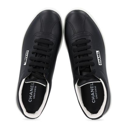 Chanel Calfskin CC Uniform Womens Sneakers 37 Black 2 of 10