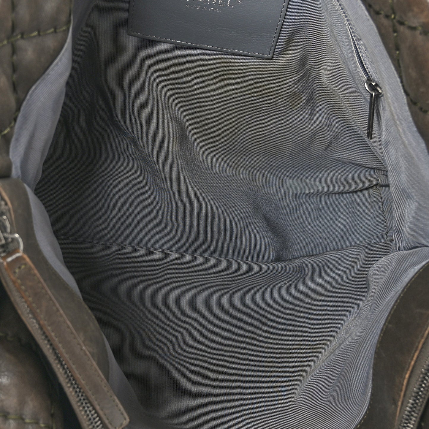 Calfskin Ultimate Stitch Shopping Tote Khaki