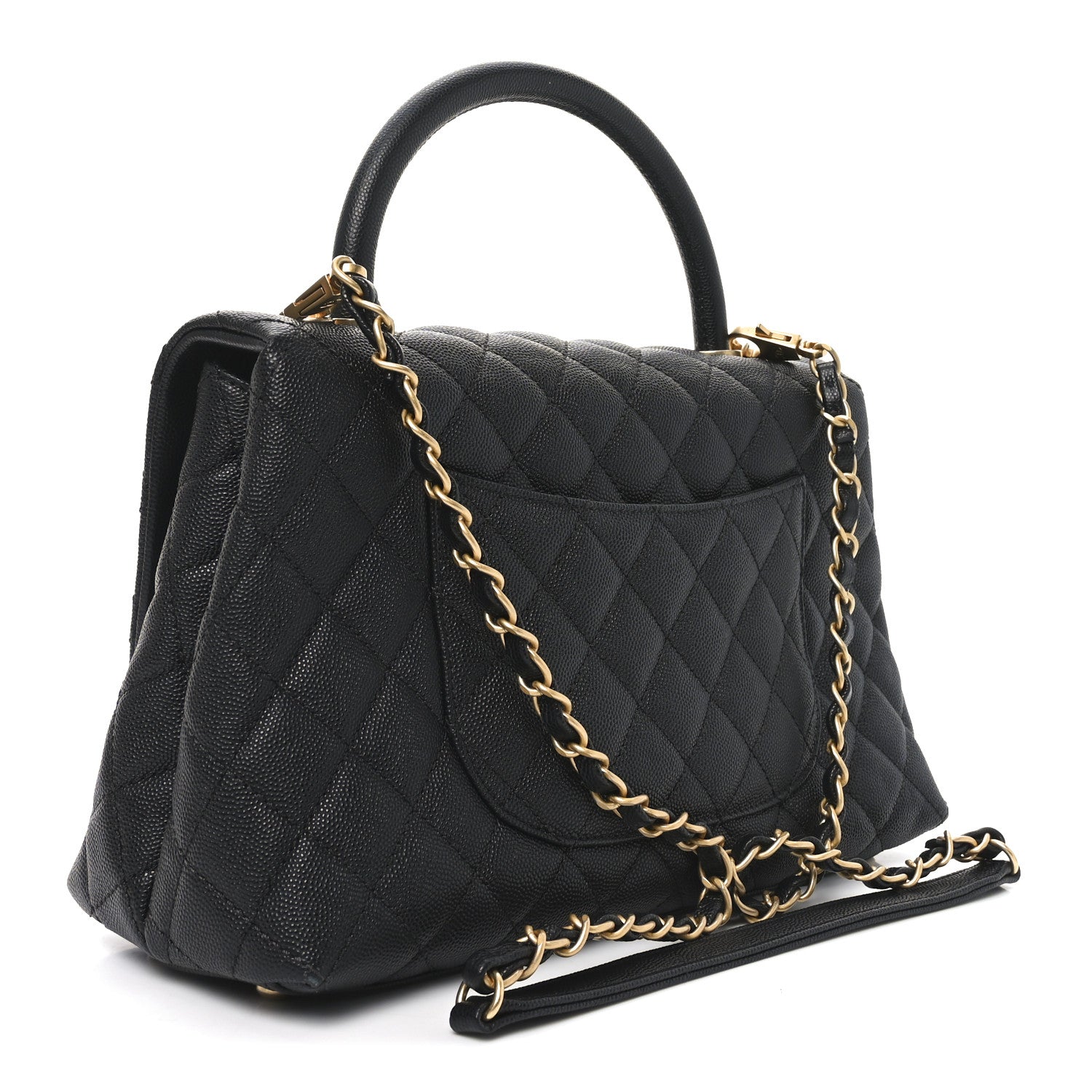 Chanel Caviar Quilted Small Coco Handle Flap Black 3 of 11