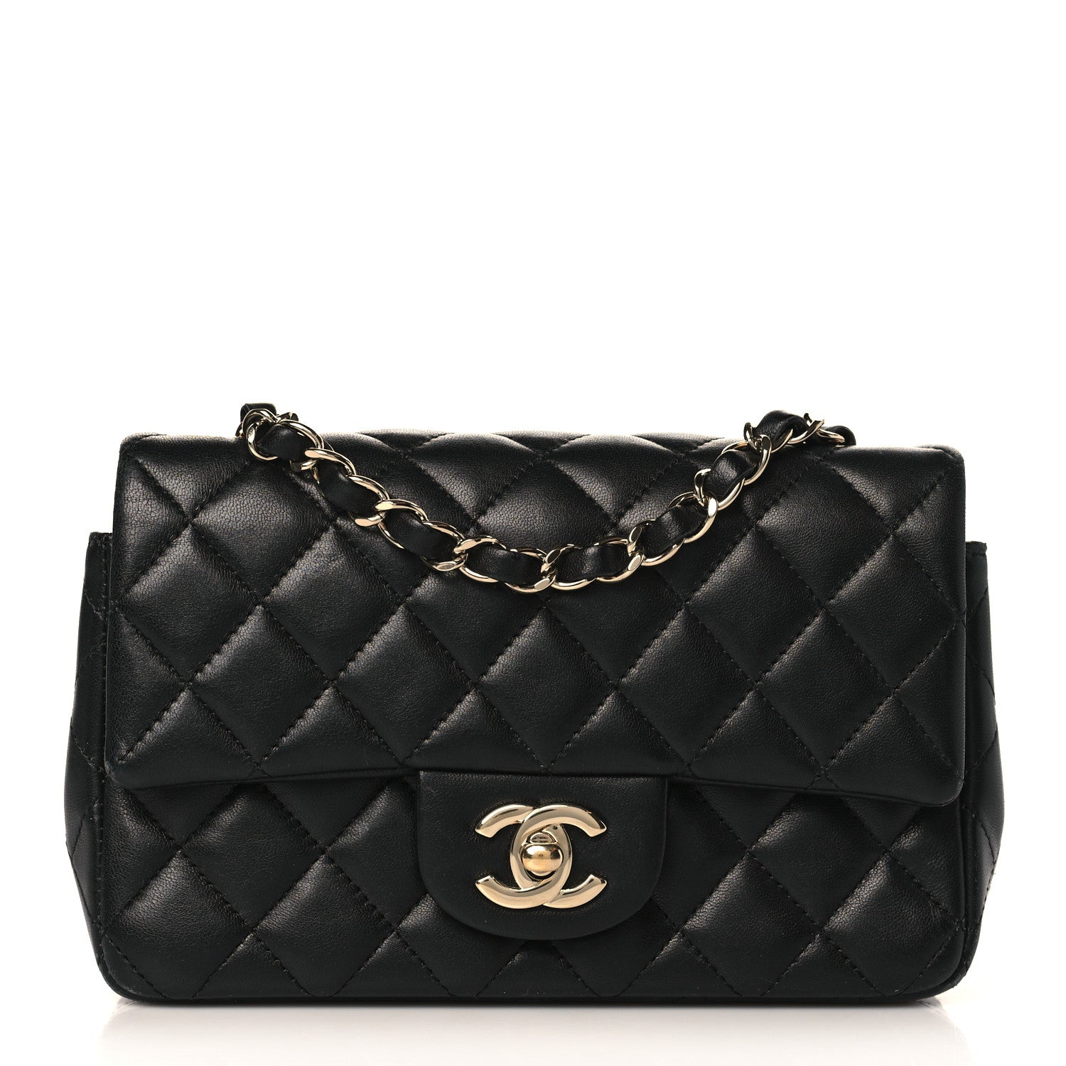 Chanel Lambskin Quilted Mini Rectangular Flap Black 1 of 10