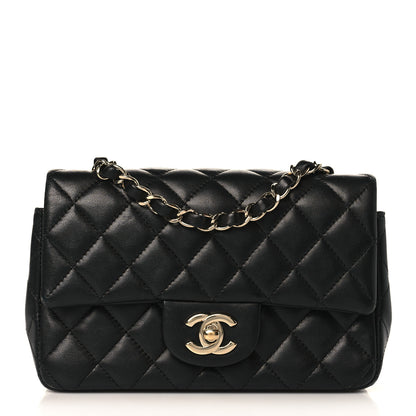 Chanel Lambskin Quilted Mini Rectangular Flap Black 1 of 10