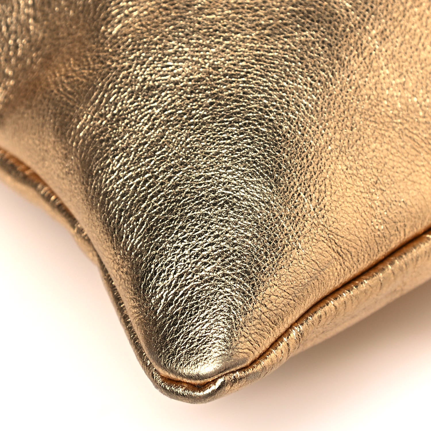 Fendi Laminated Calfskin Medium Drawstring Pouch Bag Oro Black 11 of 14