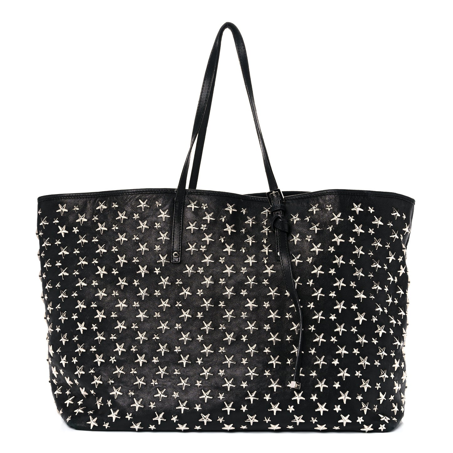 Calfskin Sasha Star Studded Tote Black