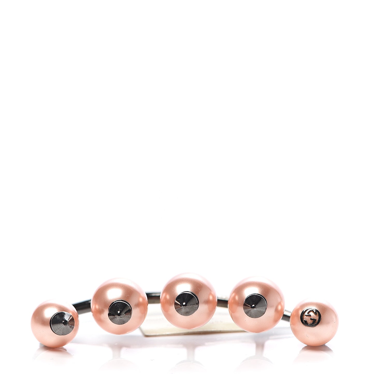 Metal Pearl Multi-Finger Ring Pink