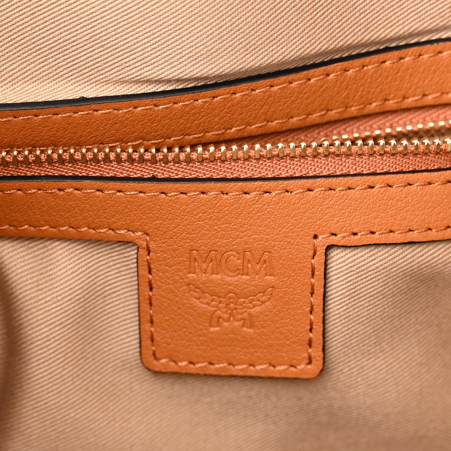 MCM Visetos Medium Boston Bag Cognac 6 of 11