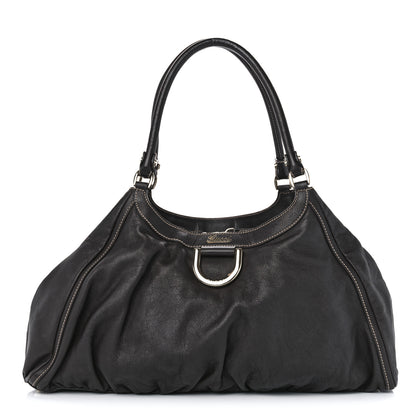 Gucci Calfskin Large D Gold Ring Shoulder Bag Chocolate 1 of 10