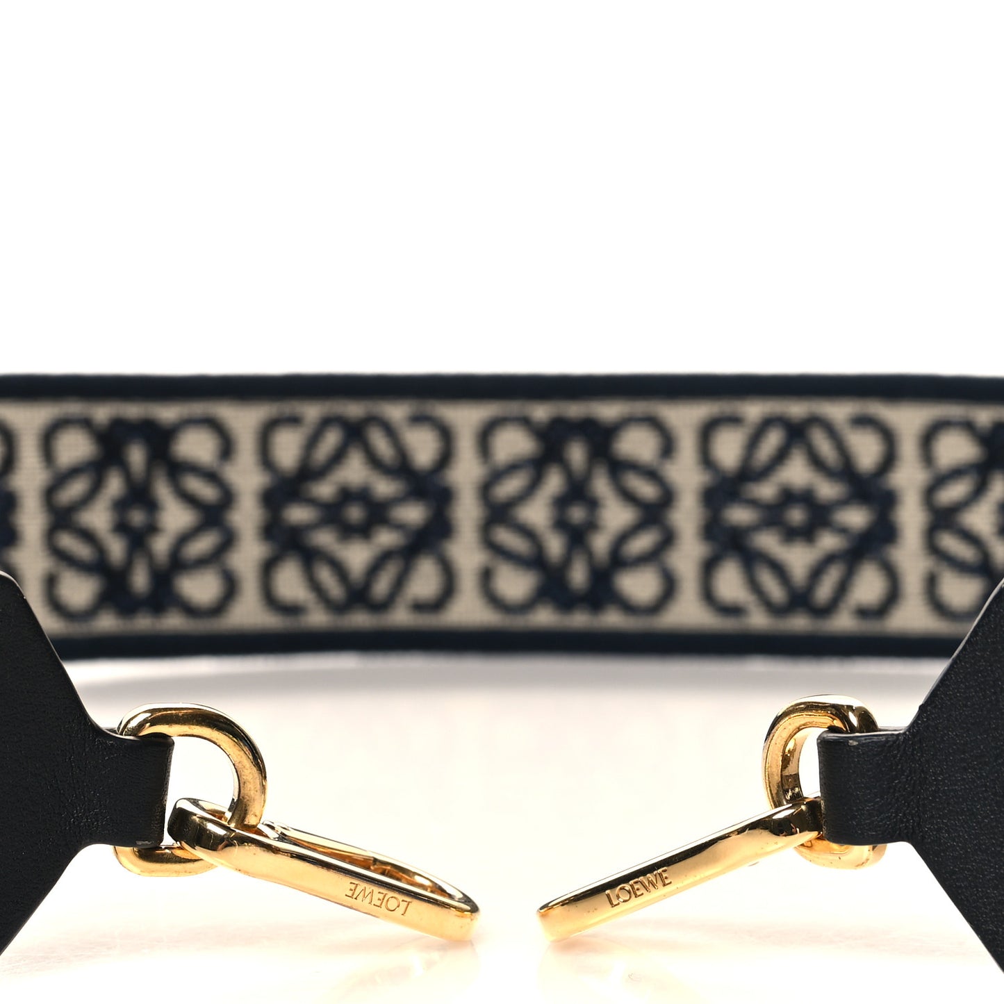 Calfskin Jacquard Anagram Strap Navy Black