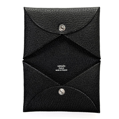 Hermes Chevre Mysore Calvi Card Case Black 5 of 7