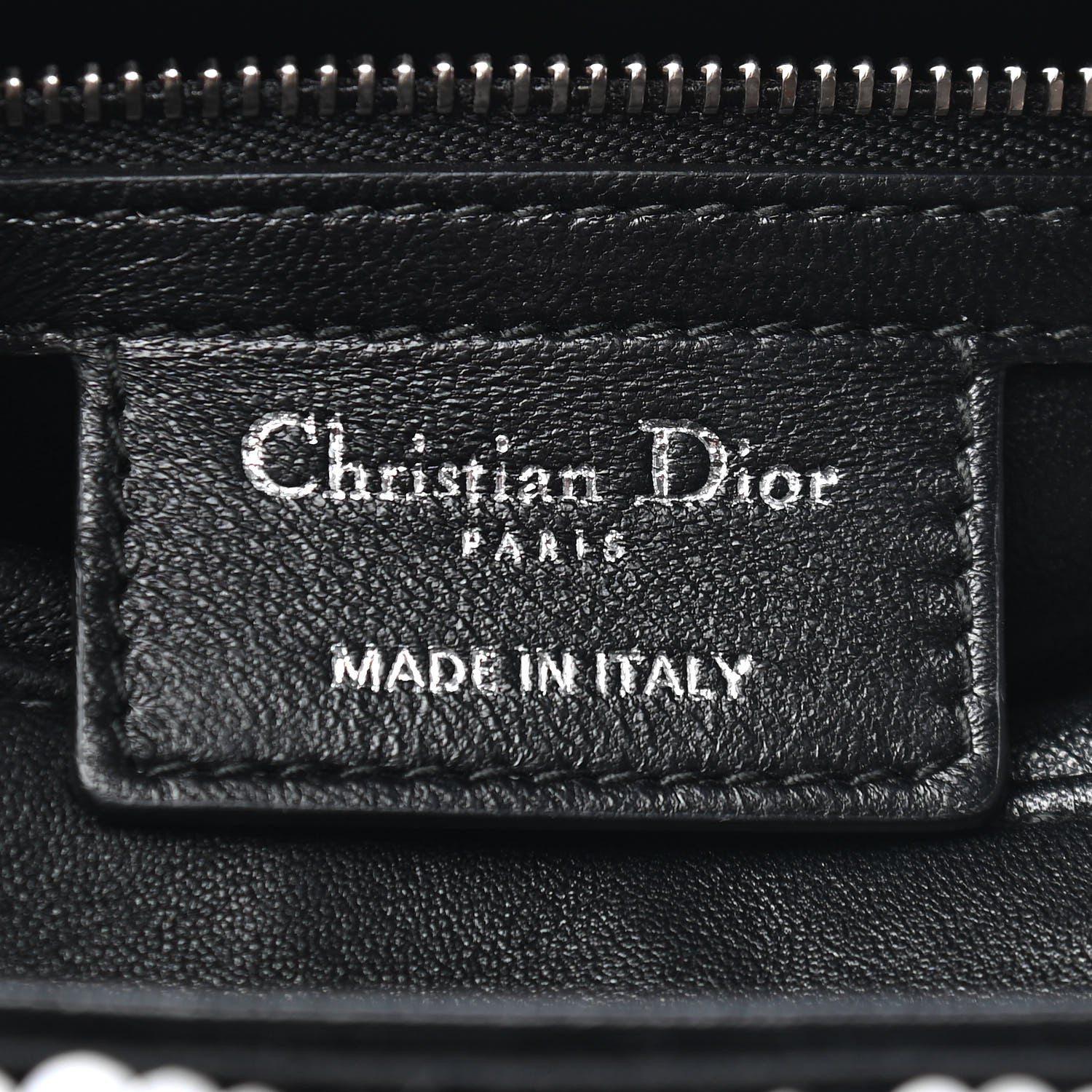 Christian Dior Lambskin Sequin Embellished Medium Lady Dior Black White 5 of 8