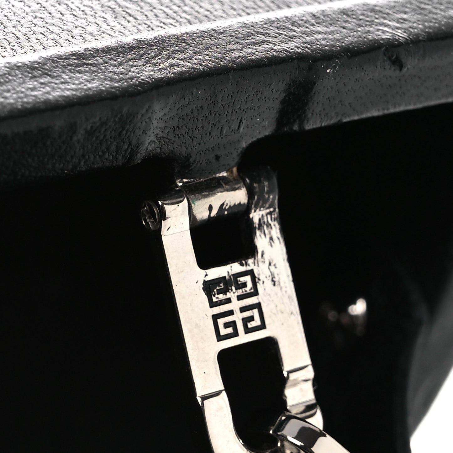 Calfskin G Chain Clutch Black