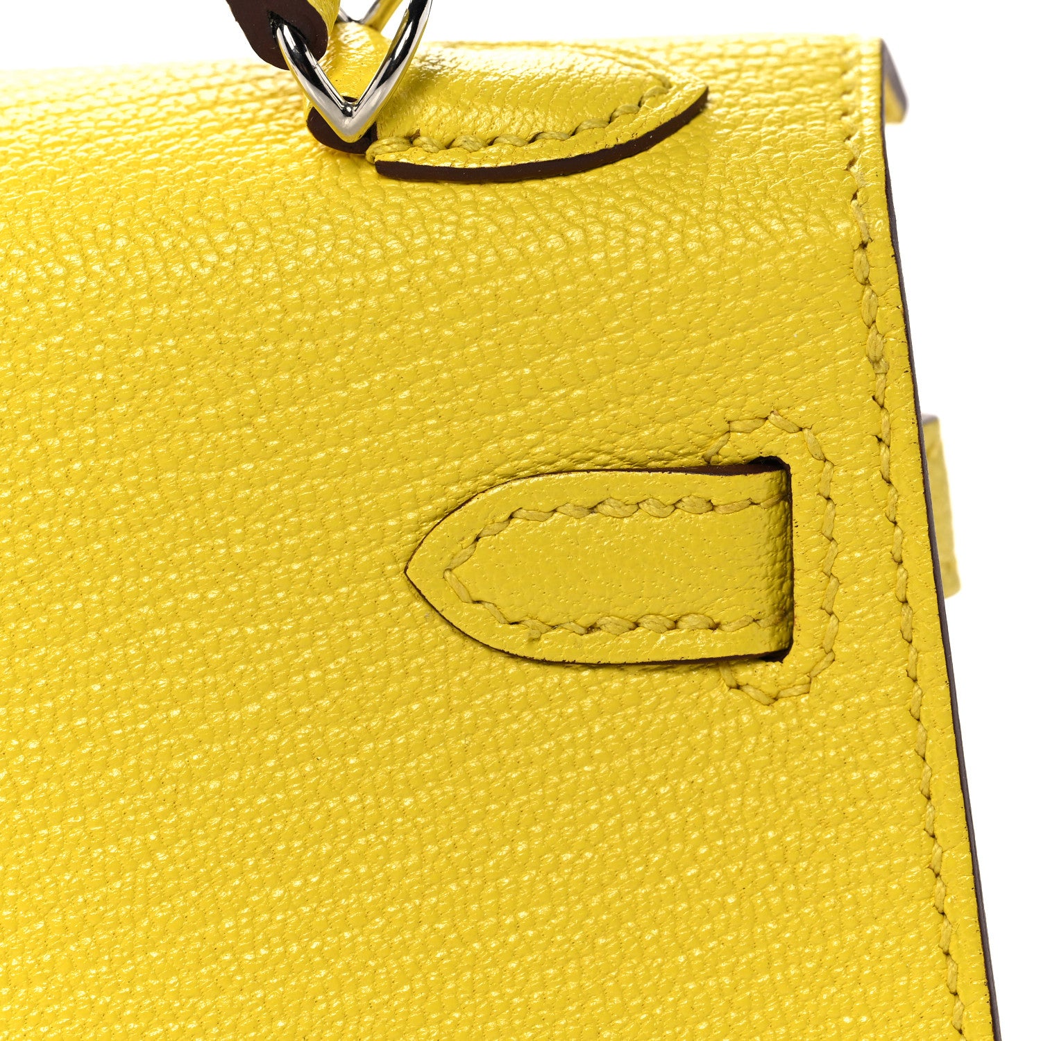 Hermes Chevre Mysore Mini Kelly Sellier 20 Jaune Citron 11 of 32