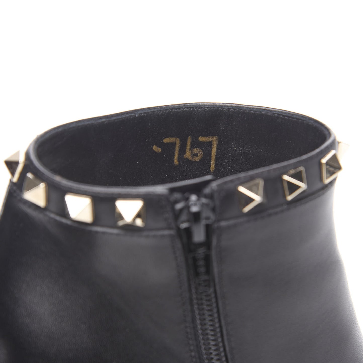 Calfskin Rockstud 100mm Ankle Boots 37.5 Black