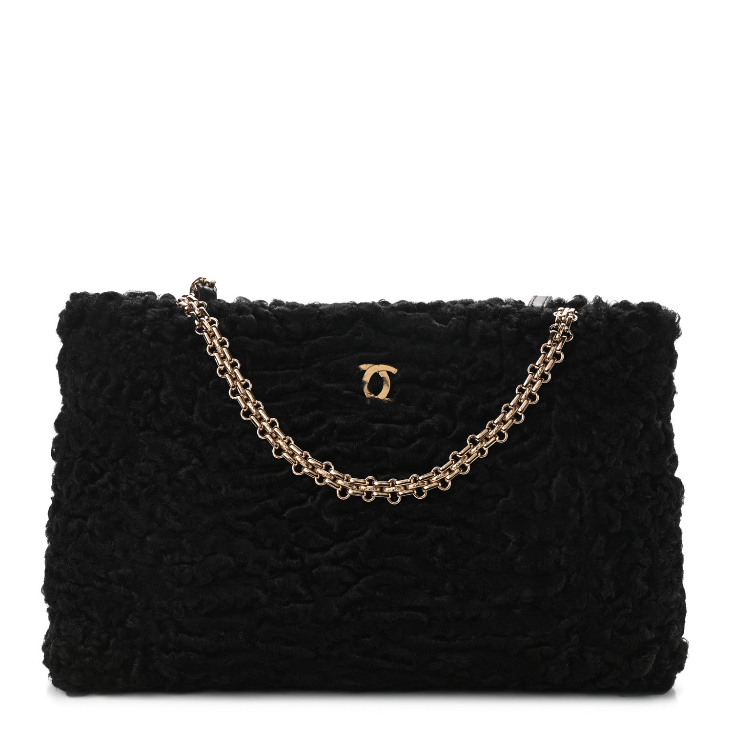 Chanel Persian Lamb Fur Shoulder Bag Black 1 of 9