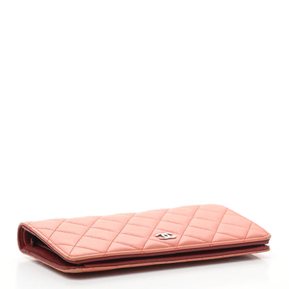 Chanel Lambskin Quilted Yen Wallet Orange 3 of 8