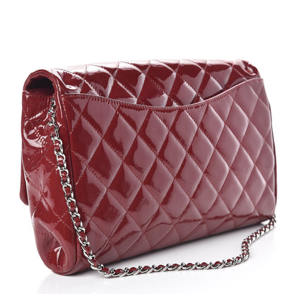 Chanel Patent Quilted Clutch With Chain Flap Red 3 of 18