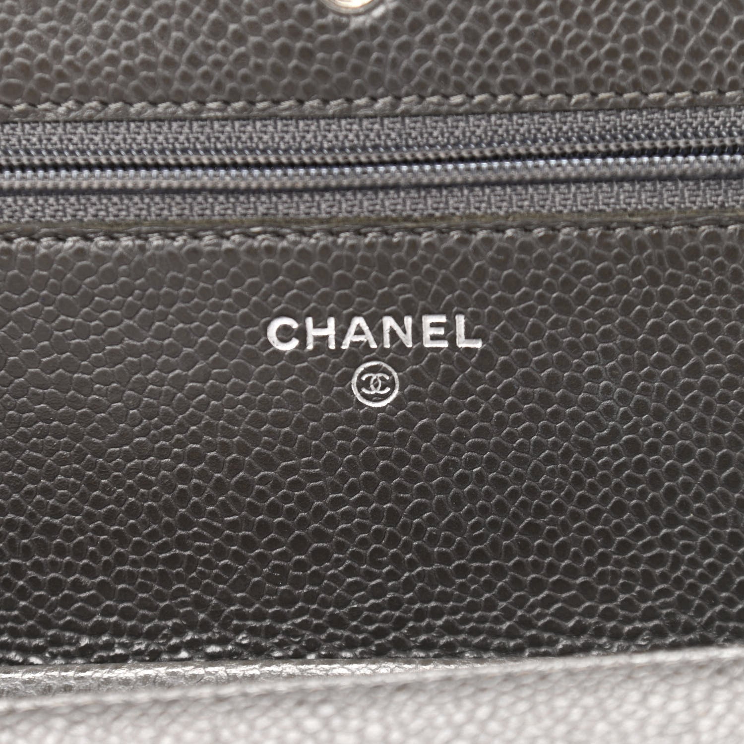Chanel Caviar Quilted Wallet On Chain WOC Dark Grey 6 of 11