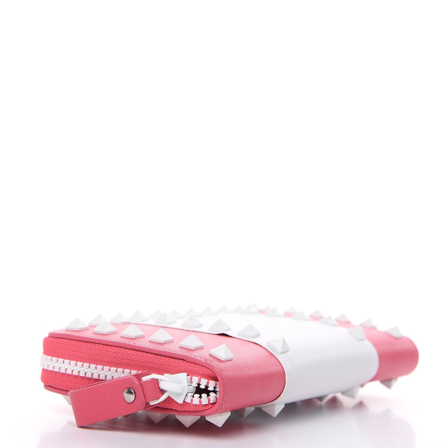 Vitello Colorblock Free Rockstud Zip Around Wallet Shadow Pink White