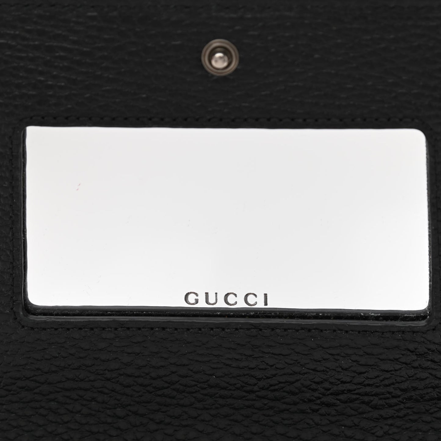 Dollar Calfskin Enamel Monochrome Mini GG Marmont Chain Wallet Black