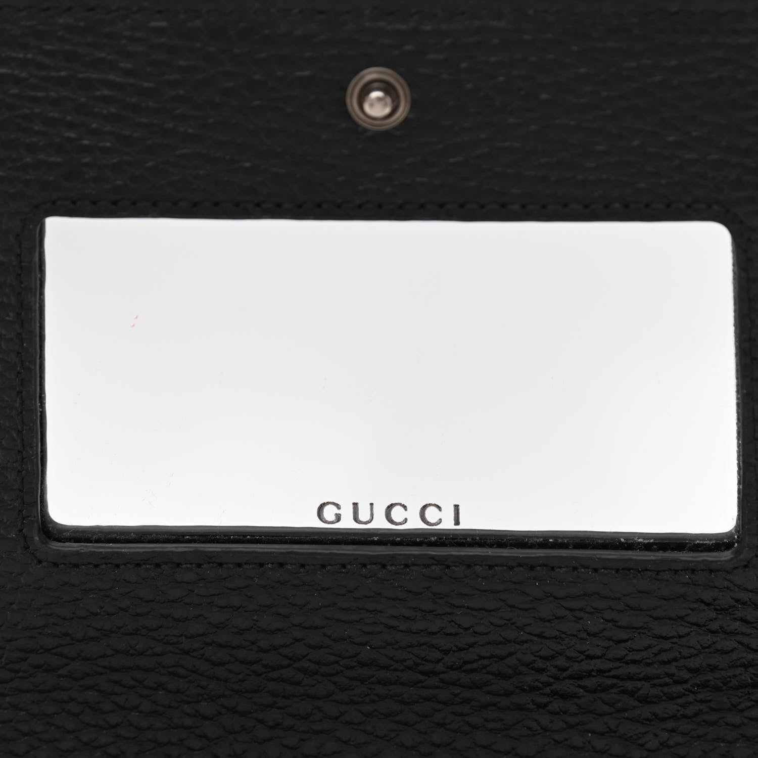 Gucci Dollar Calfskin Enamel Monochrome Mini GG Marmont Chain Wallet Black 8 of 10