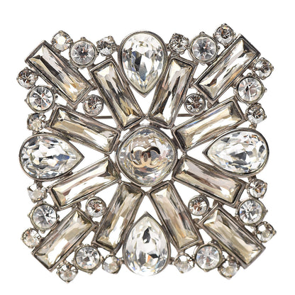 Chanel Swarovski Crystal Baguette Large CC Brooch Silver 1 of 5