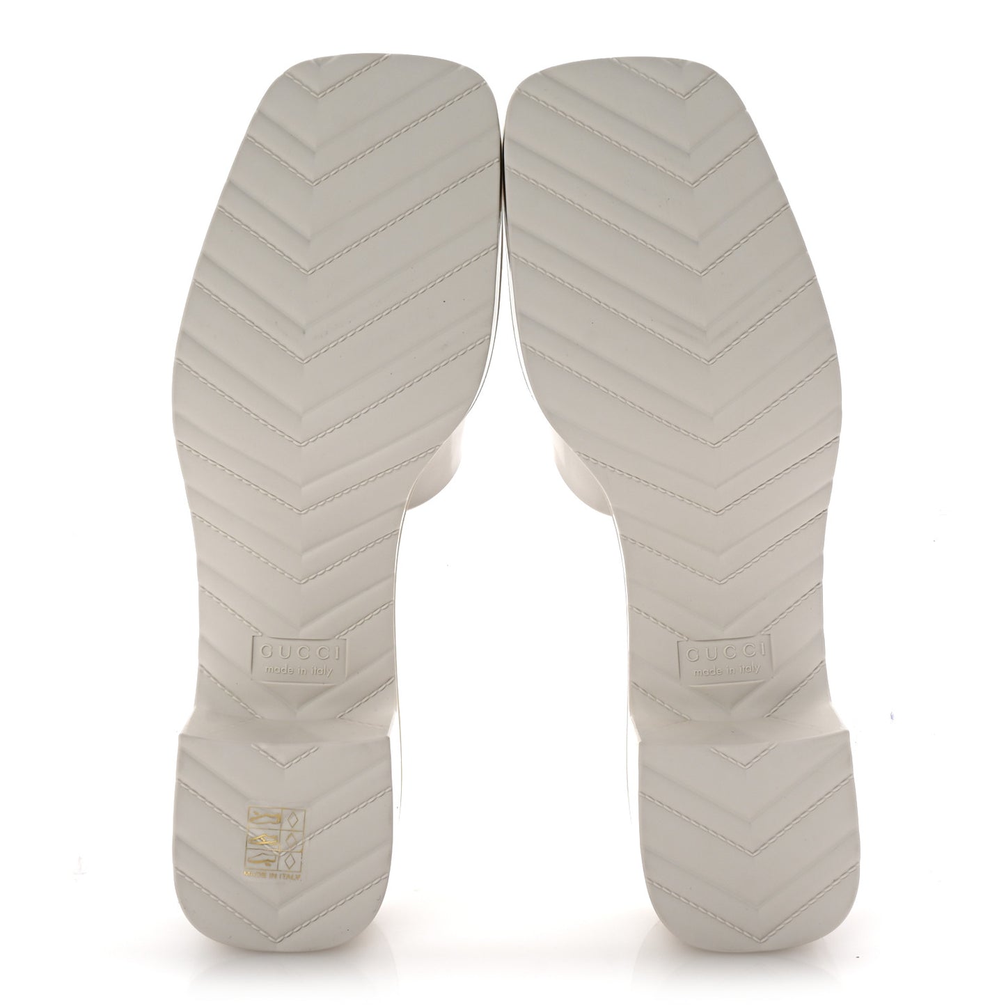 Rubber Gucci Logo Womens Platform 20/60mm Slide Sandals 41 Mystic White