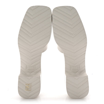 Gucci Rubber Gucci Logo Womens Platform 20/60mm Slide Sandals 41 Mystic White 5 of 9