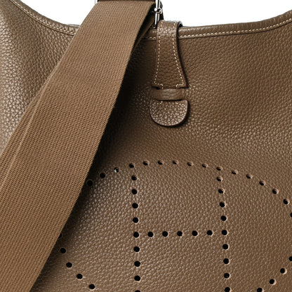 Hermes Taurillon Clemence EVELYNE III PM Etoupe 8 of 12